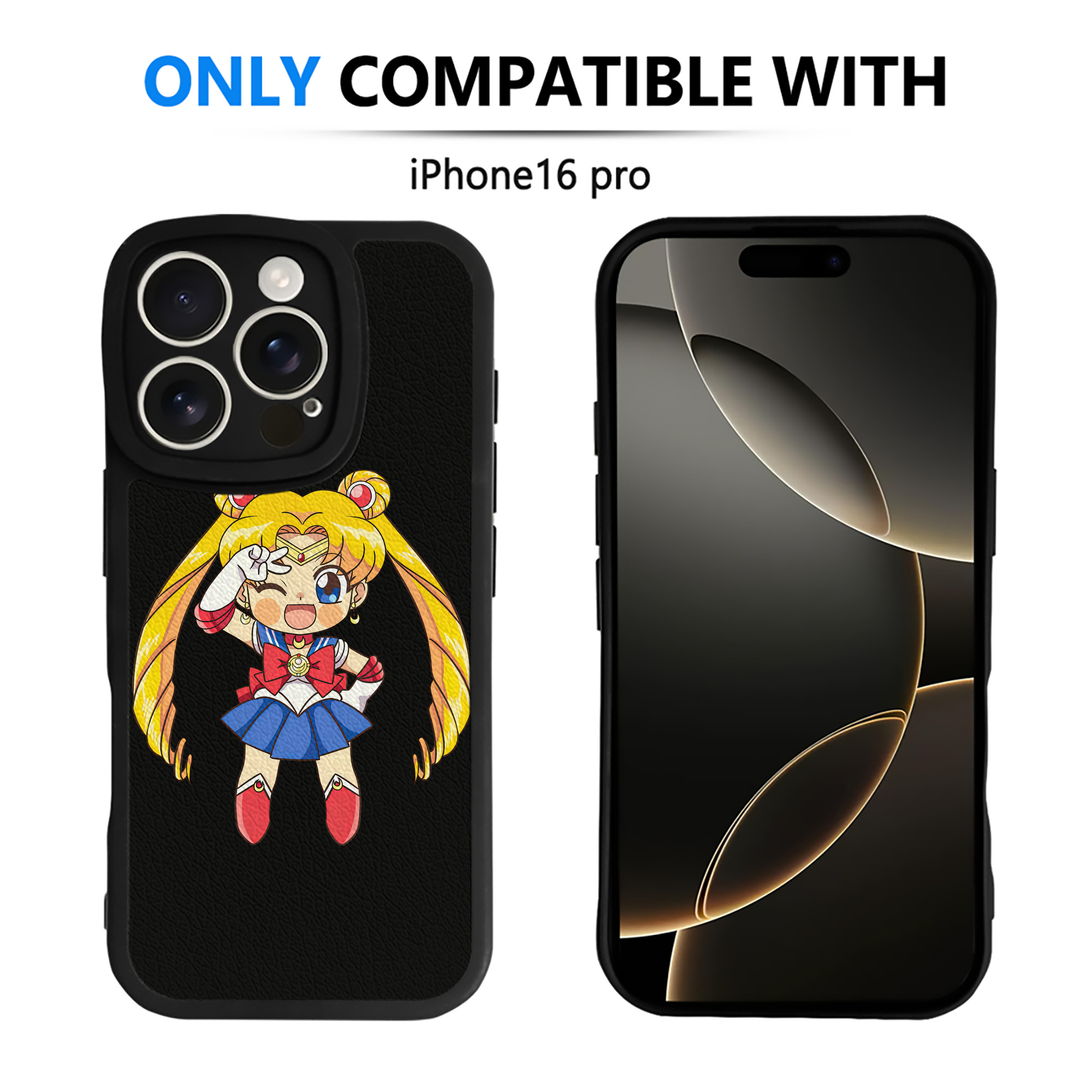 （画像用） 美少女戦士セーラームーン 月野 うさぎ つきの うさぎ Sailor Moon Tsukino Usagi 【iPhone 16シリーズ対応】シリコンスマホケース（レザー調） 材質：シリコン